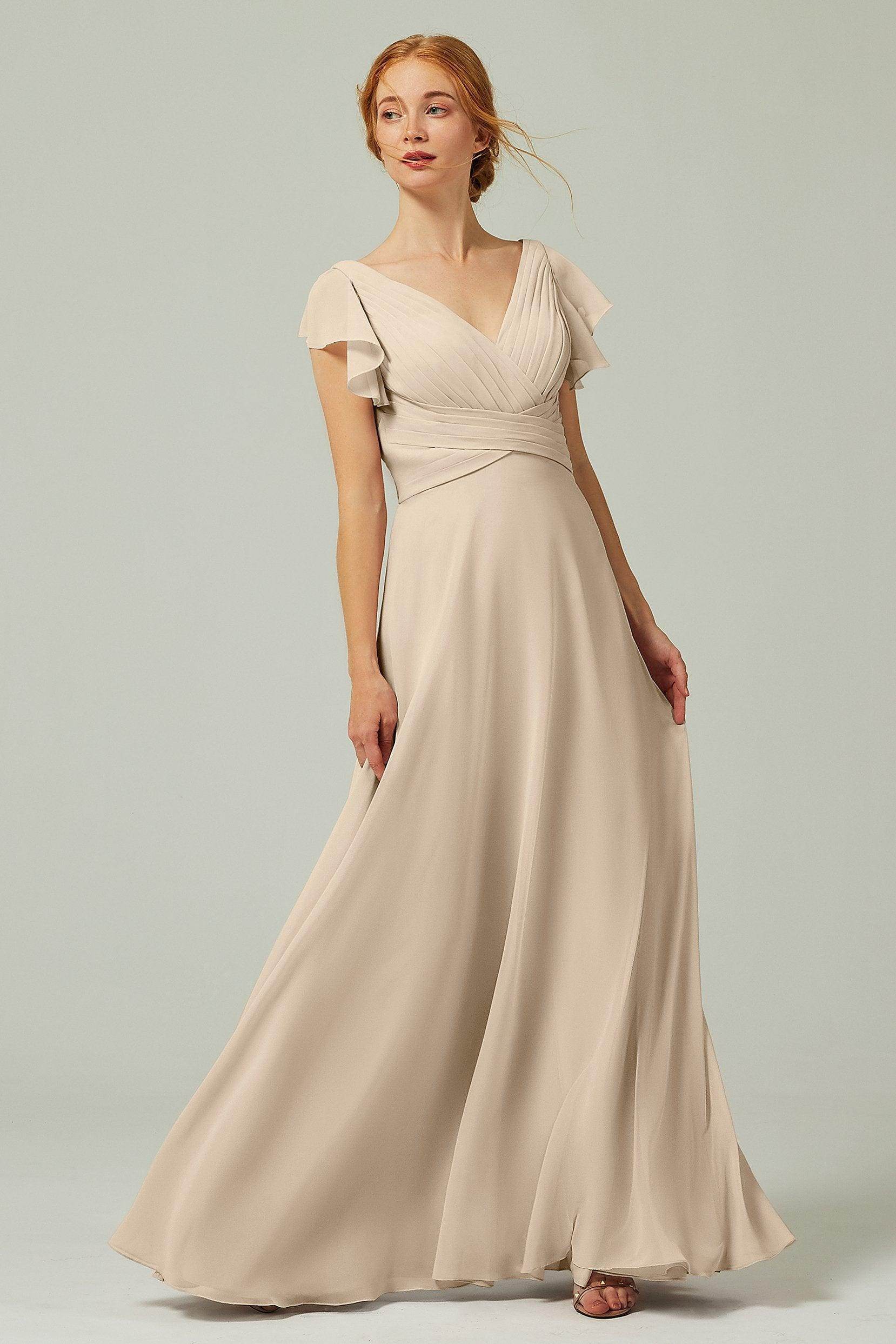 Elegant A Line Floor Length Chiffon Bridesmaid Dress Bridesmaid Dress