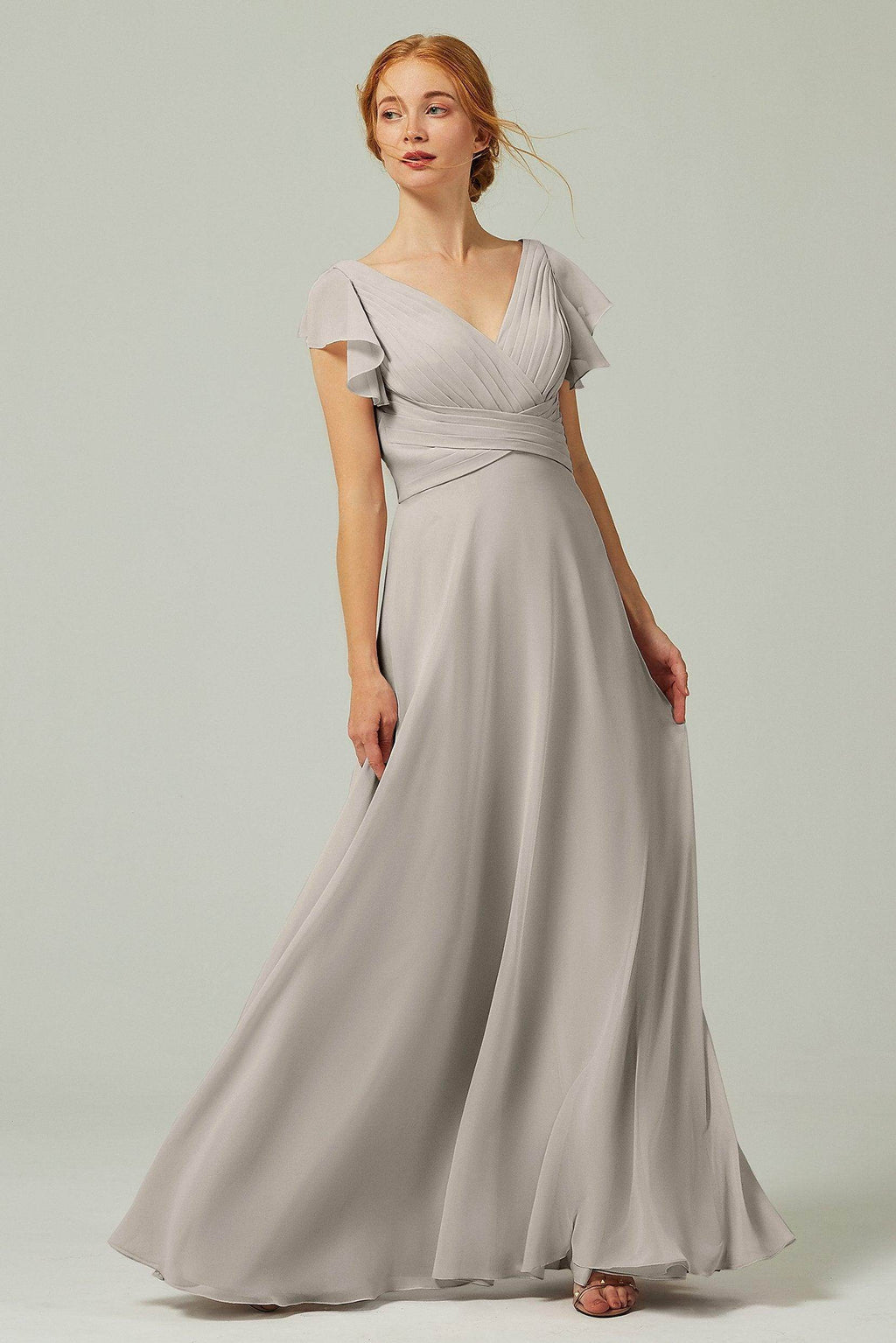 Elegant A Line Floor Length Chiffon Bridesmaid Dress Bridesmaid Dress