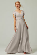 Elegant A Line Floor Length Chiffon Bridesmaid Dress Bridesmaid Dress