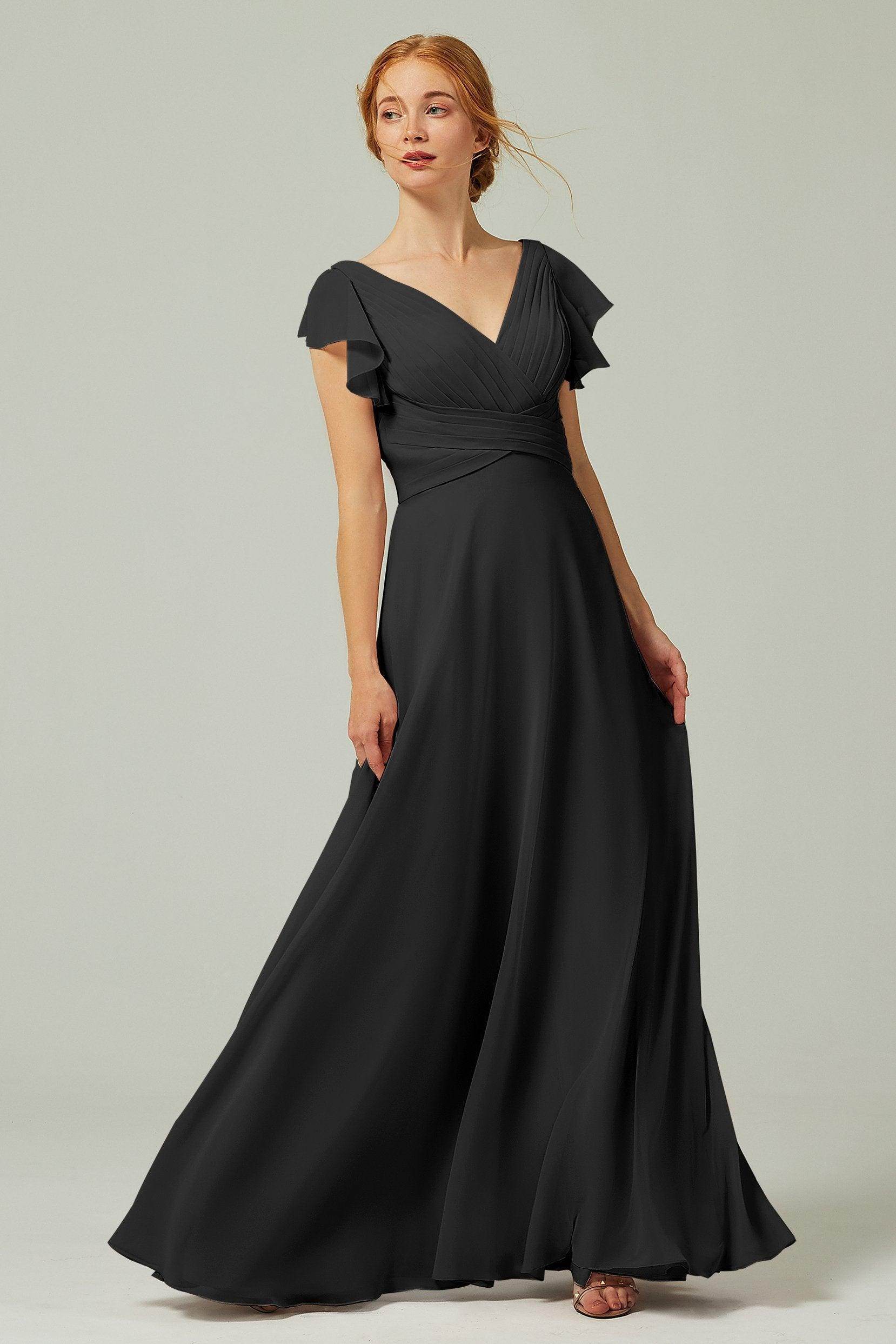 Elegant A Line Floor Length Chiffon Bridesmaid Dress Bridesmaid Dress