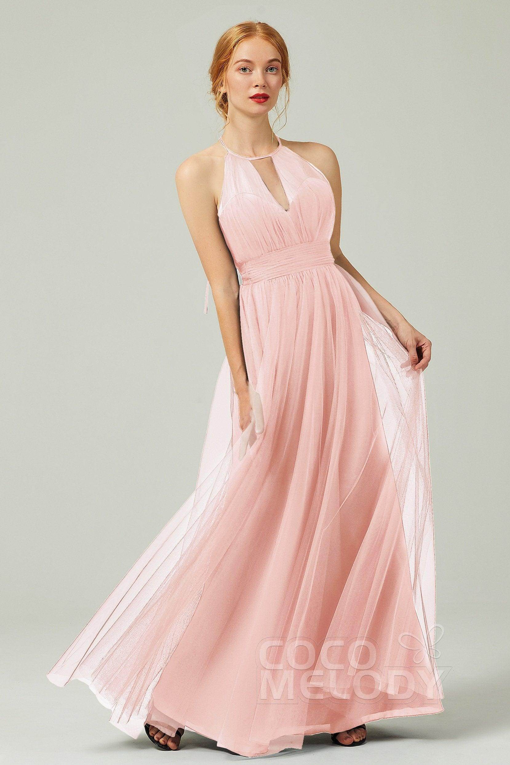 Elegant A Line Floor Length Tulle Bridesmaid Dress Bridesmaid Dress
