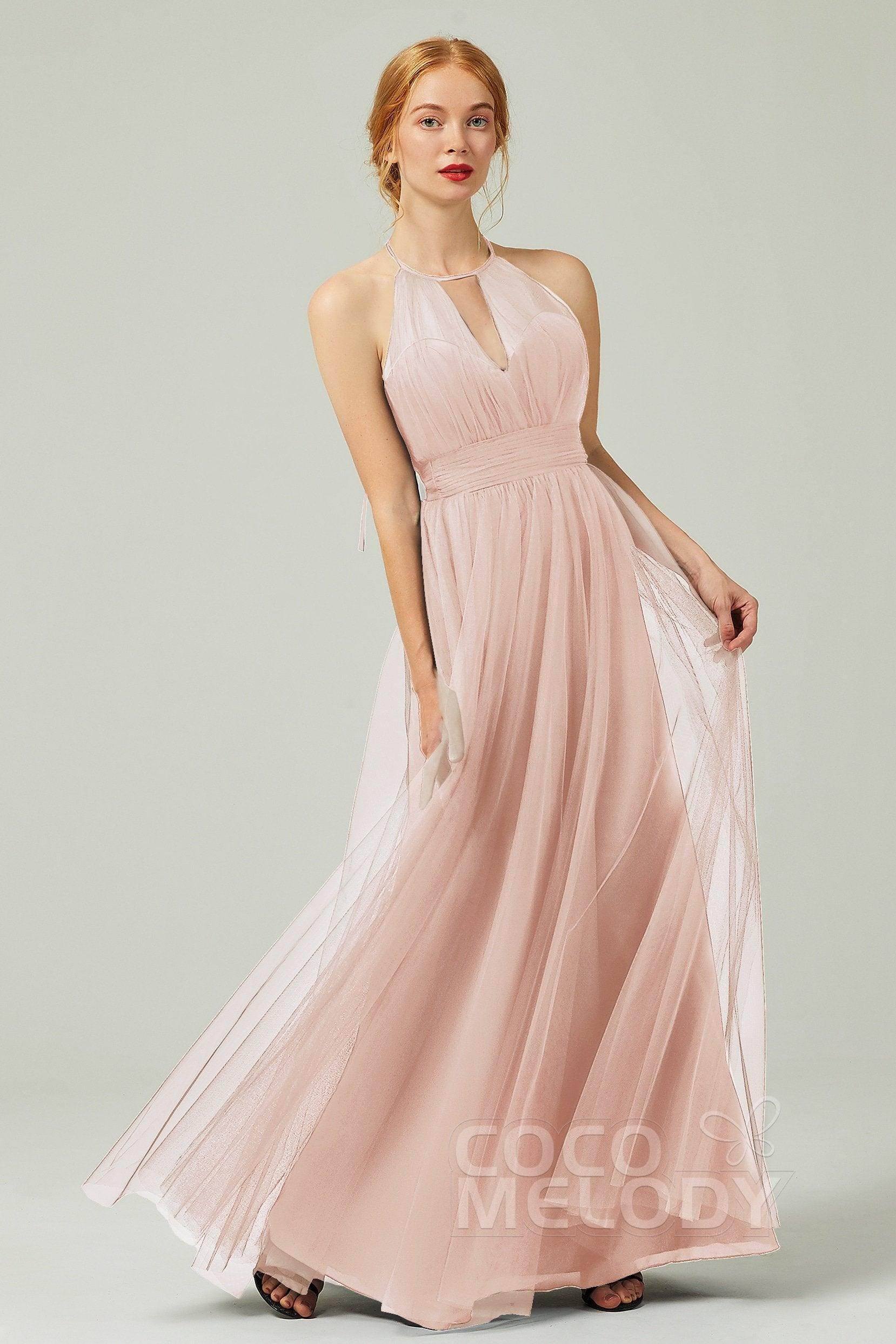Elegant A Line Floor Length Tulle Bridesmaid Dress Bridesmaid Dress