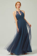 Elegant A Line Floor Length Tulle Bridesmaid Dress Bridesmaid Dress