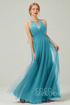 Elegant A Line Floor Length Tulle Bridesmaid Dress Bridesmaid Dress