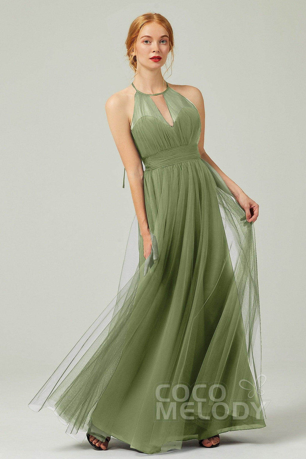 Elegant A Line Floor Length Tulle Bridesmaid Dress Bridesmaid Dress