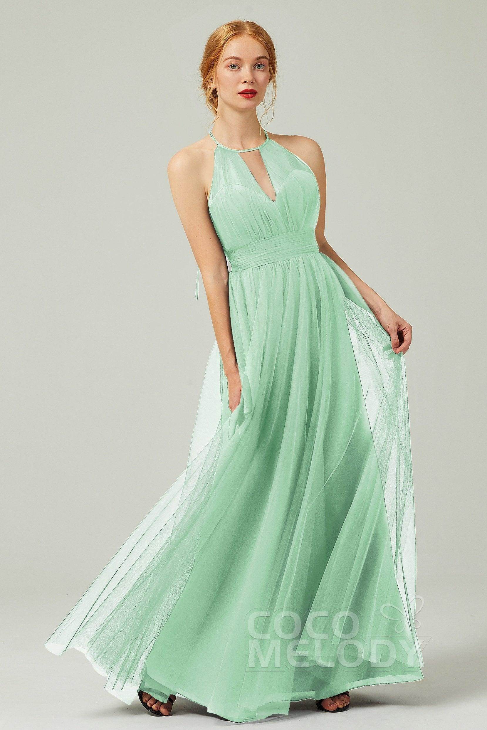 Elegant A Line Floor Length Tulle Bridesmaid Dress Bridesmaid Dress