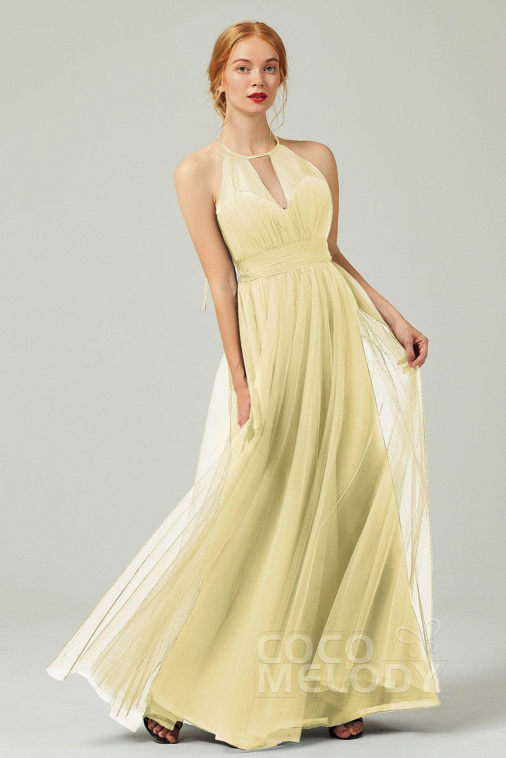Elegant A Line Floor Length Tulle Bridesmaid Dress Bridesmaid Dress