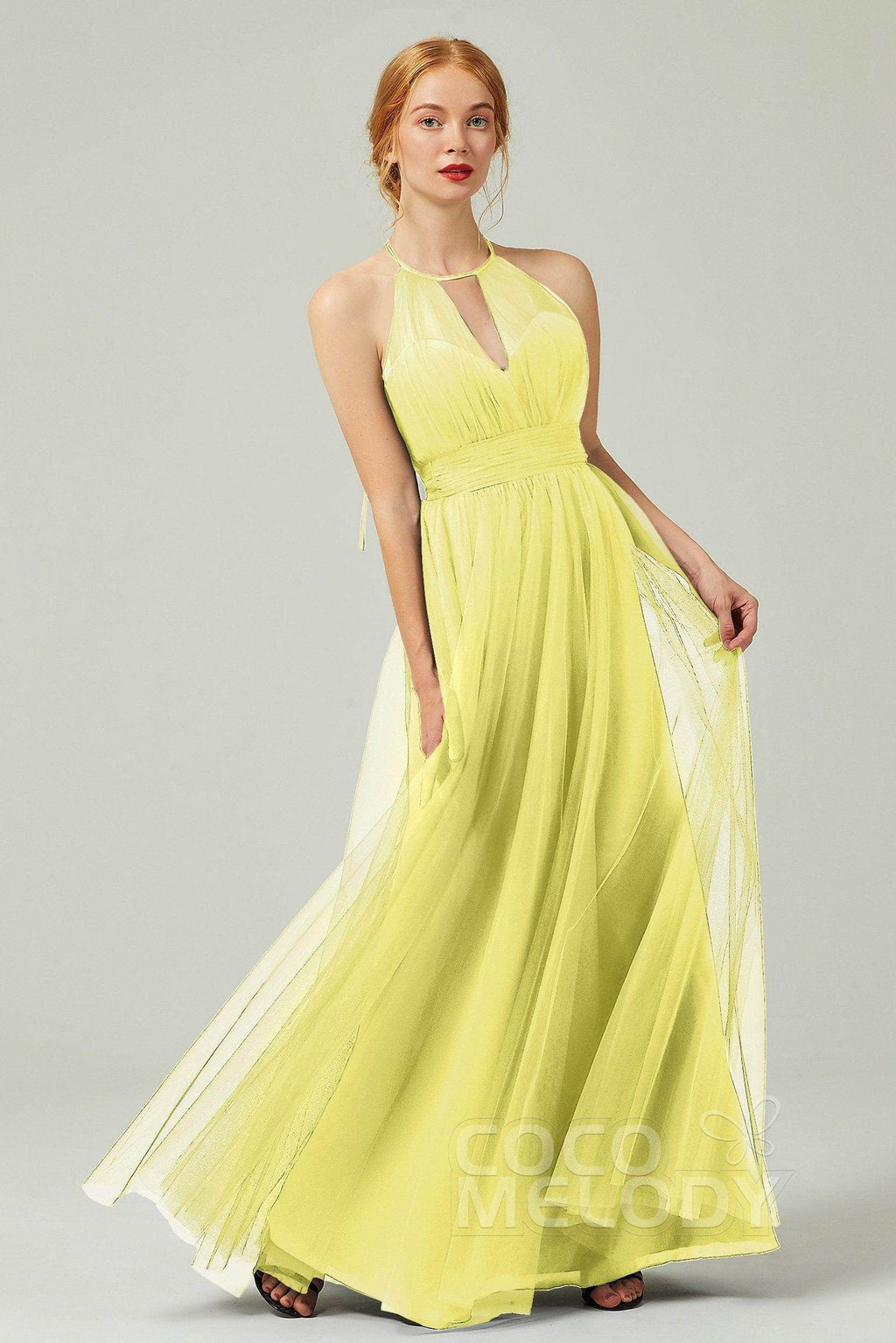 Elegant A Line Floor Length Tulle Bridesmaid Dress Bridesmaid Dress
