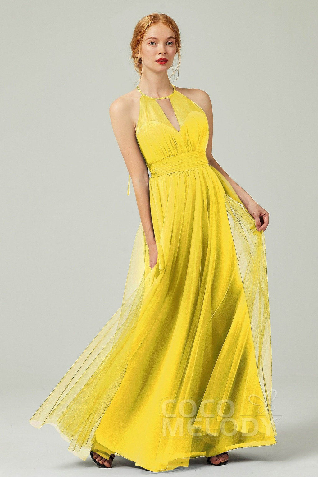 Elegant A Line Floor Length Tulle Bridesmaid Dress Bridesmaid Dress