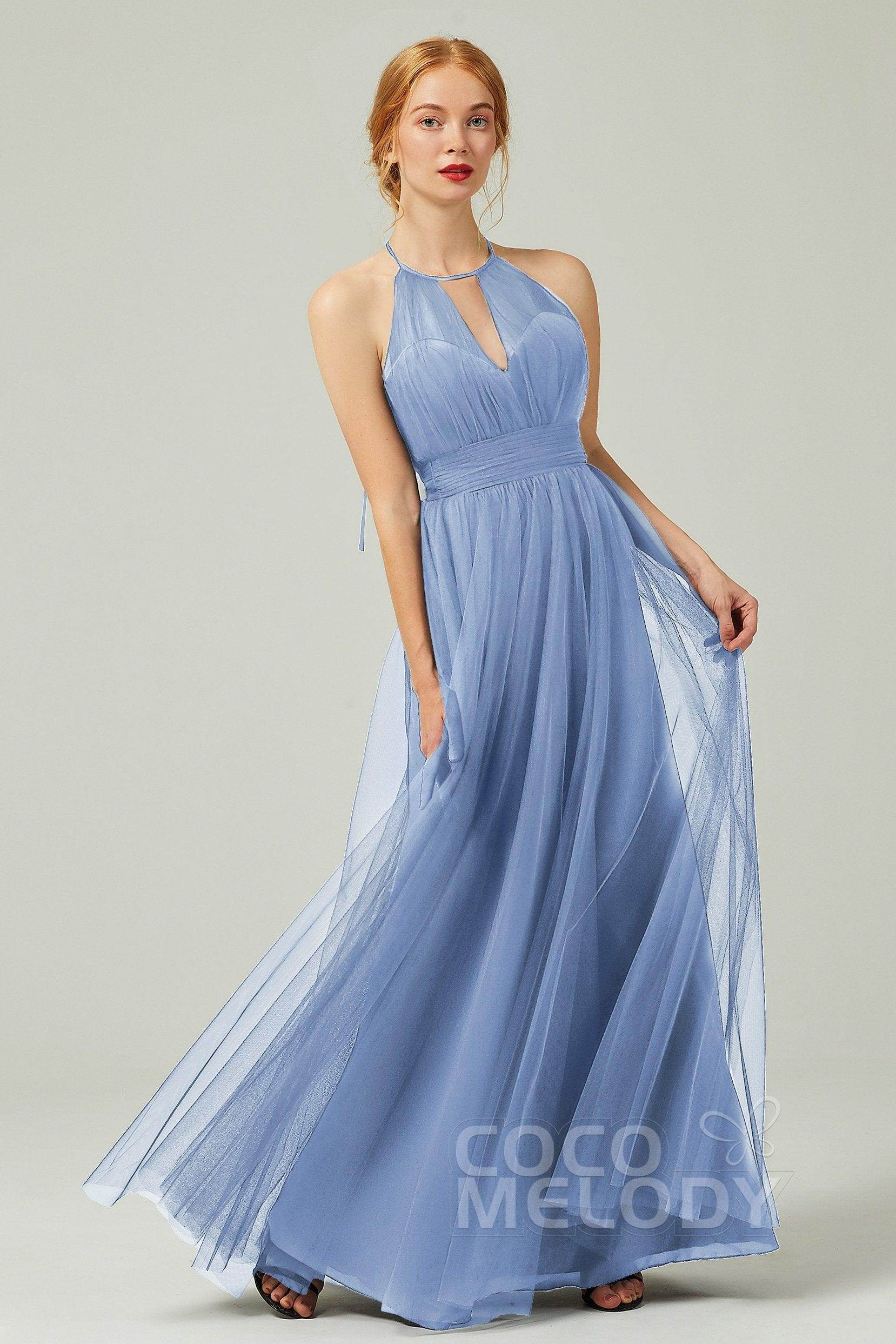 Elegant A Line Floor Length Tulle Bridesmaid Dress Bridesmaid Dress