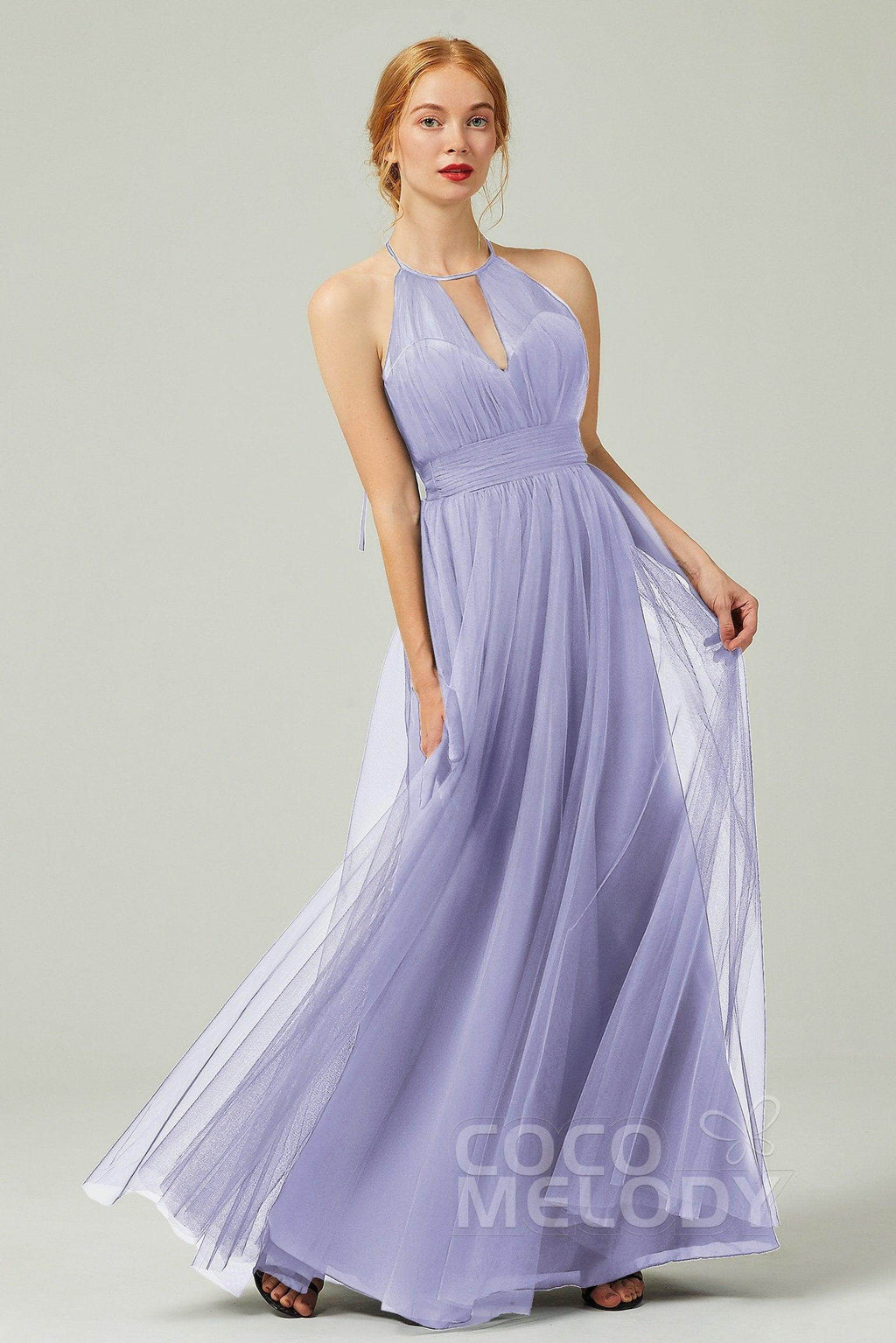 Elegant A Line Floor Length Tulle Bridesmaid Dress Bridesmaid Dress