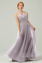 Elegant A Line Floor Length Tulle Bridesmaid Dress Bridesmaid Dress