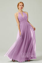 Elegant A Line Floor Length Tulle Bridesmaid Dress Bridesmaid Dress