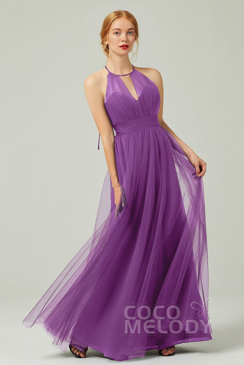 Elegant A Line Floor Length Tulle Bridesmaid Dress Bridesmaid Dress