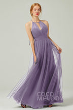 Elegant A Line Floor Length Tulle Bridesmaid Dress Bridesmaid Dress