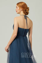 Elegant A Line Floor Length Tulle Bridesmaid Dress Bridesmaid Dress
