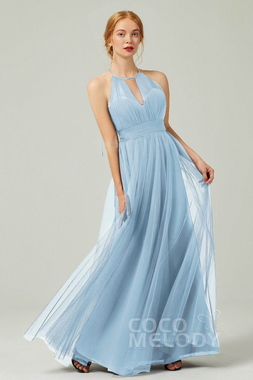 Elegant A Line Floor Length Tulle Bridesmaid Dress Bridesmaid Dress