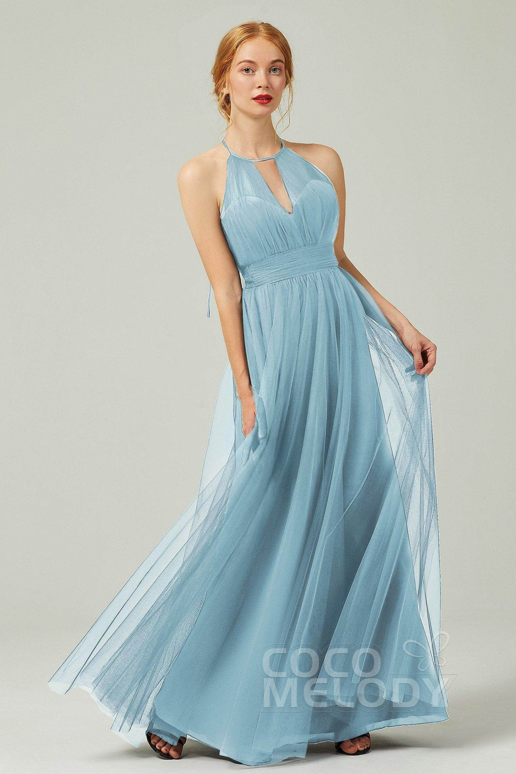 Elegant A Line Floor Length Tulle Bridesmaid Dress Bridesmaid Dress