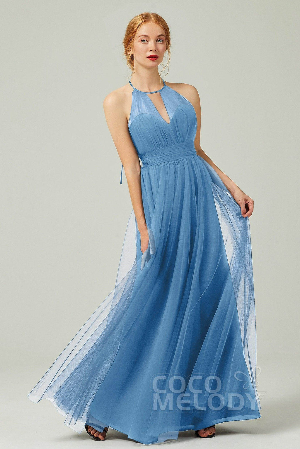 Elegant A Line Floor Length Tulle Bridesmaid Dress Bridesmaid Dress