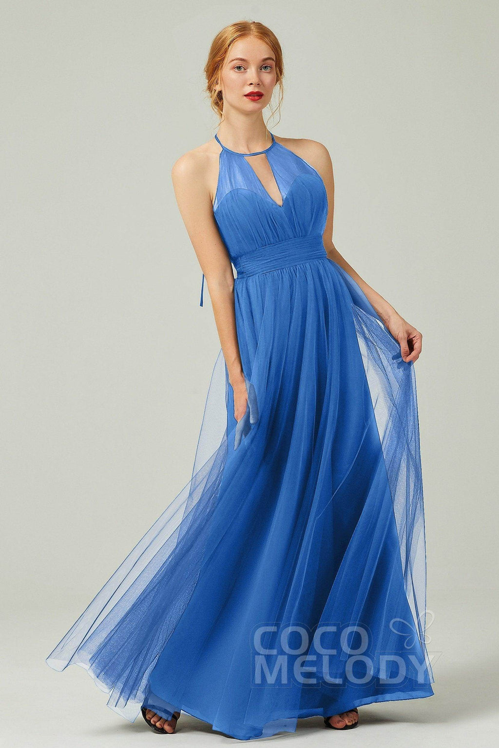 Elegant A Line Floor Length Tulle Bridesmaid Dress Bridesmaid Dress