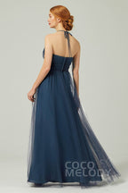 Elegant A Line Floor Length Tulle Bridesmaid Dress Bridesmaid Dress