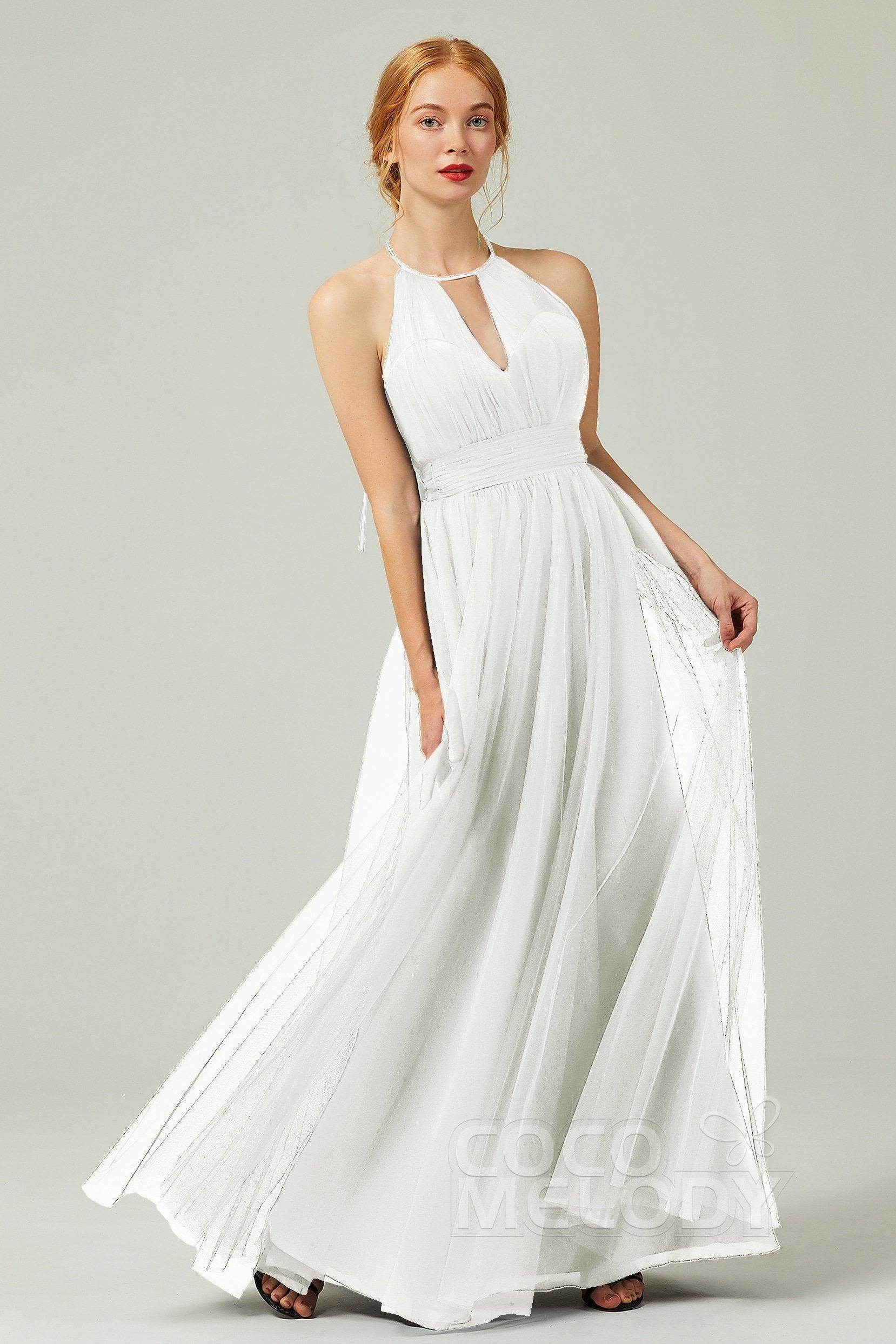 Elegant A Line Floor Length Tulle Bridesmaid Dress Bridesmaid Dress