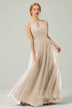 Elegant A Line Floor Length Tulle Bridesmaid Dress Bridesmaid Dress
