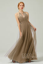 Elegant A Line Floor Length Tulle Bridesmaid Dress Bridesmaid Dress