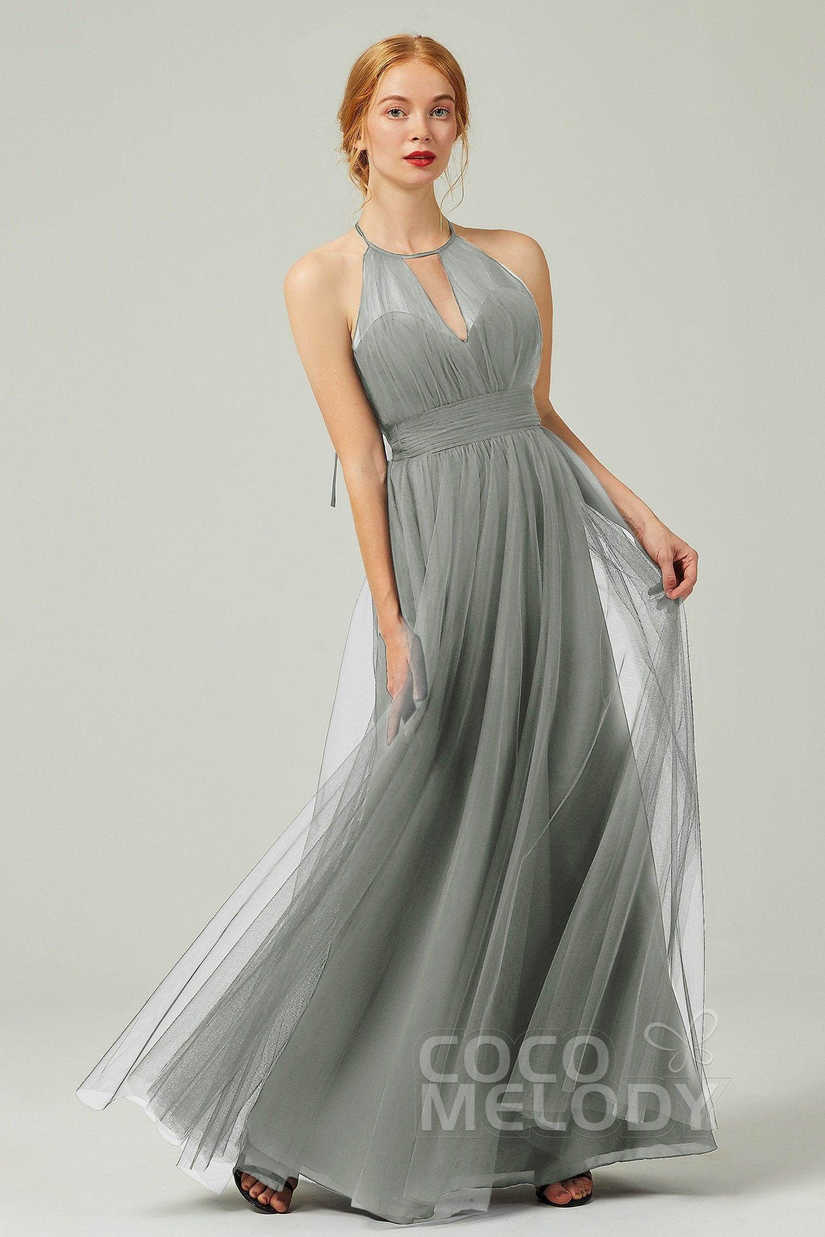 Elegant A Line Floor Length Tulle Bridesmaid Dress Bridesmaid Dress