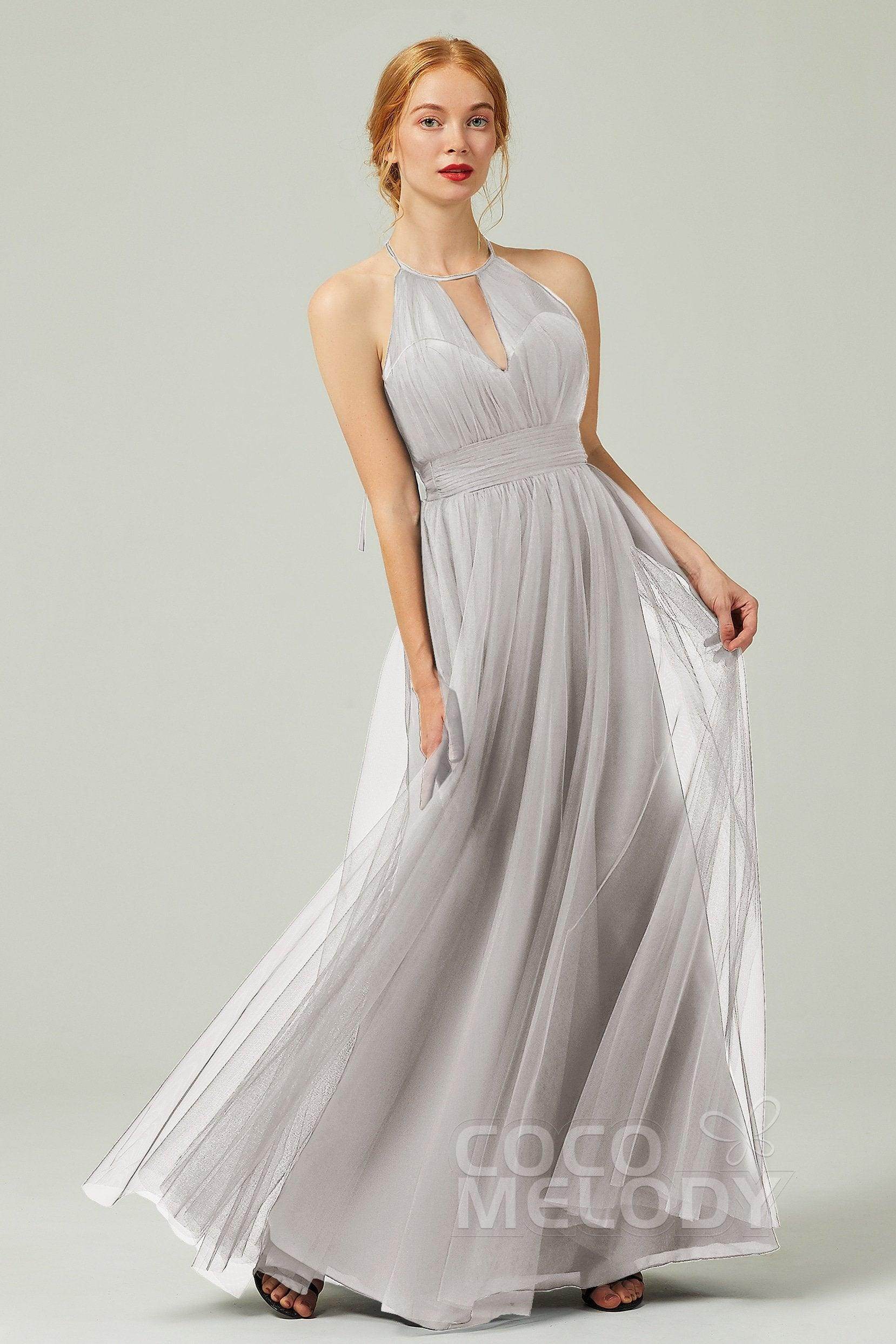 Elegant A Line Floor Length Tulle Bridesmaid Dress Bridesmaid Dress