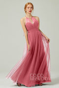 Elegant A Line Floor Length Tulle Bridesmaid Dress Bridesmaid Dress