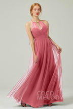 Elegant A Line Floor Length Tulle Bridesmaid Dress Bridesmaid Dress