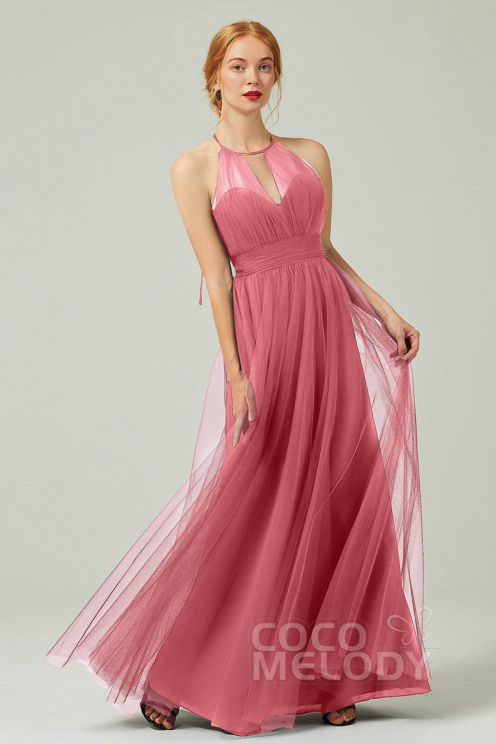 Elegant A Line Floor Length Tulle Bridesmaid Dress Bridesmaid Dress