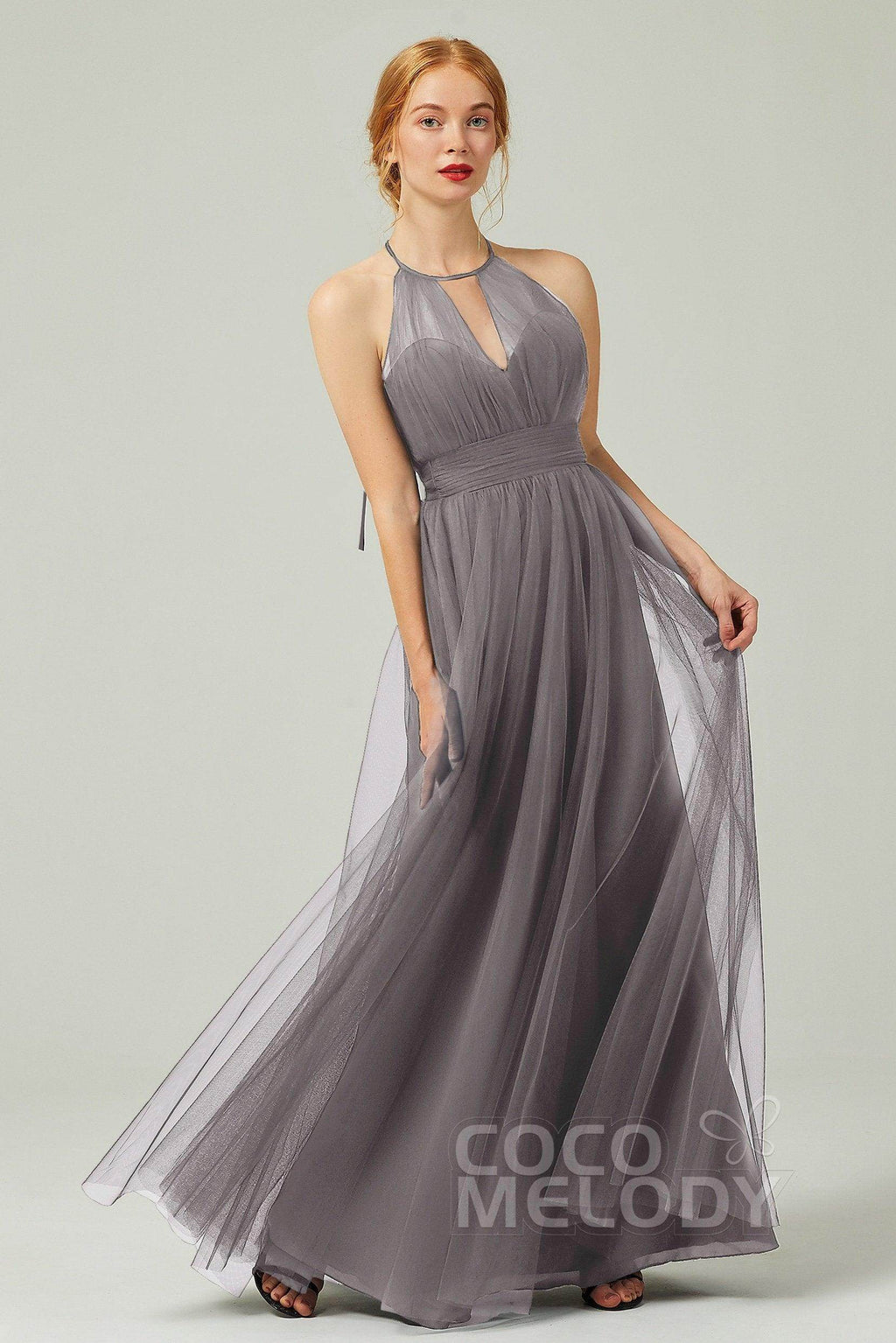 Elegant A Line Floor Length Tulle Bridesmaid Dress Bridesmaid Dress