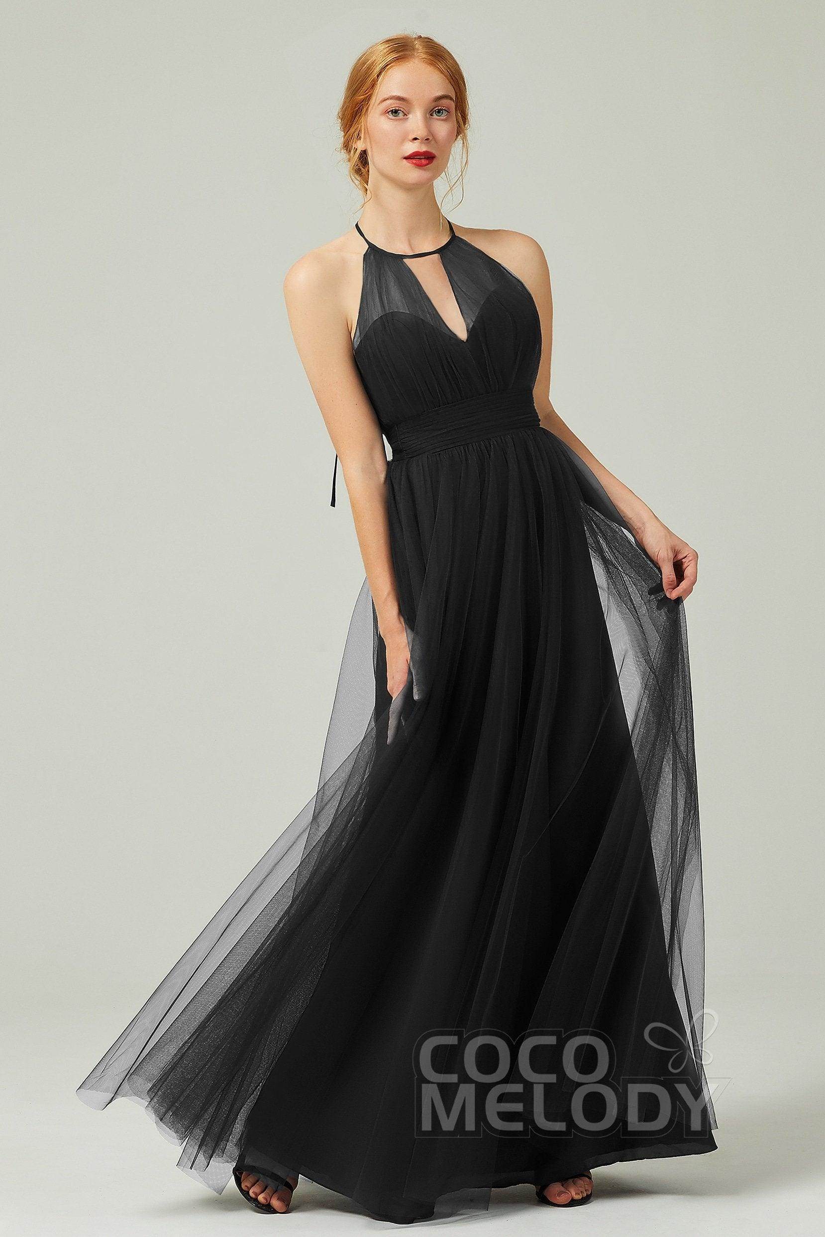 Elegant A Line Floor Length Tulle Bridesmaid Dress Bridesmaid Dress
