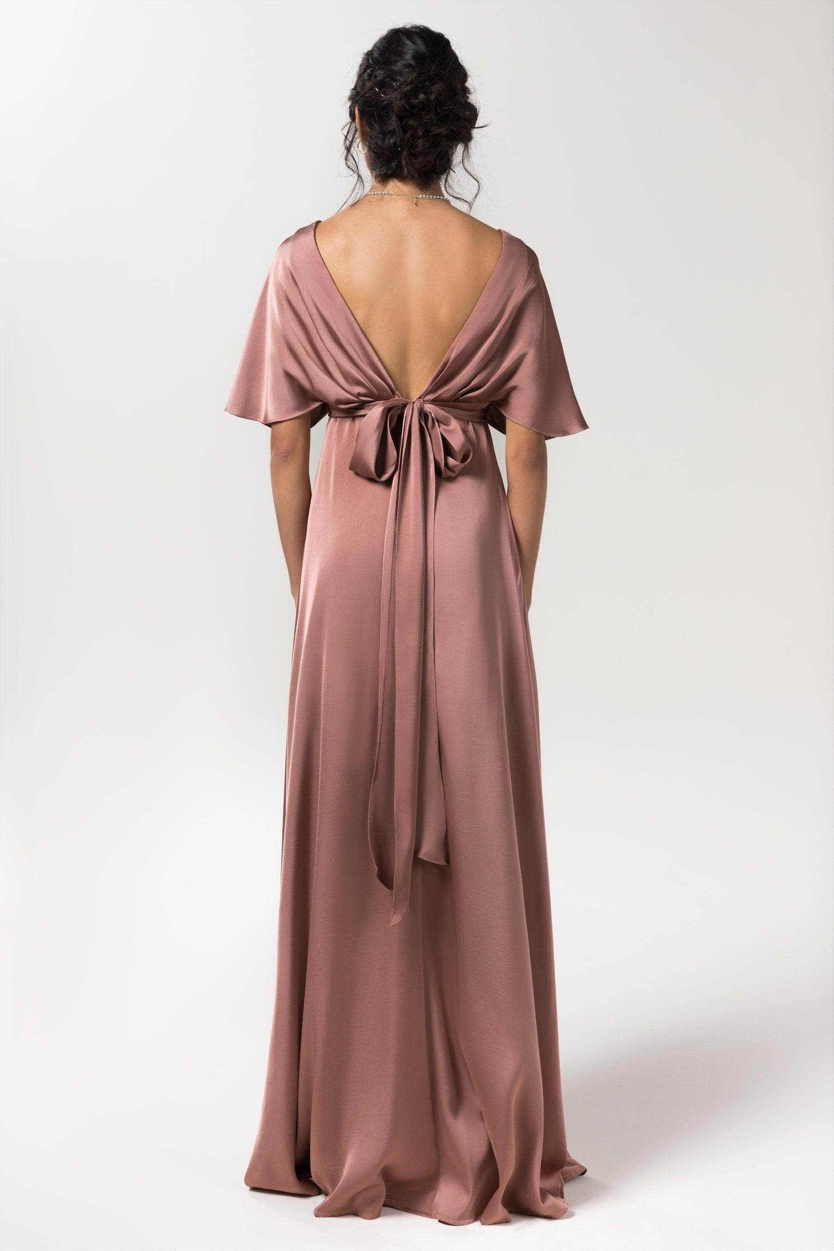 Elegant Sheath Floor Length Luxe Satin Bridesmaid Dress Bridesmaid Dress