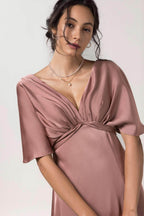 Elegant Sheath Floor Length Luxe Satin Bridesmaid Dress Bridesmaid Dress