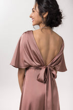 Elegant Sheath Floor Length Luxe Satin Bridesmaid Dress Bridesmaid Dress