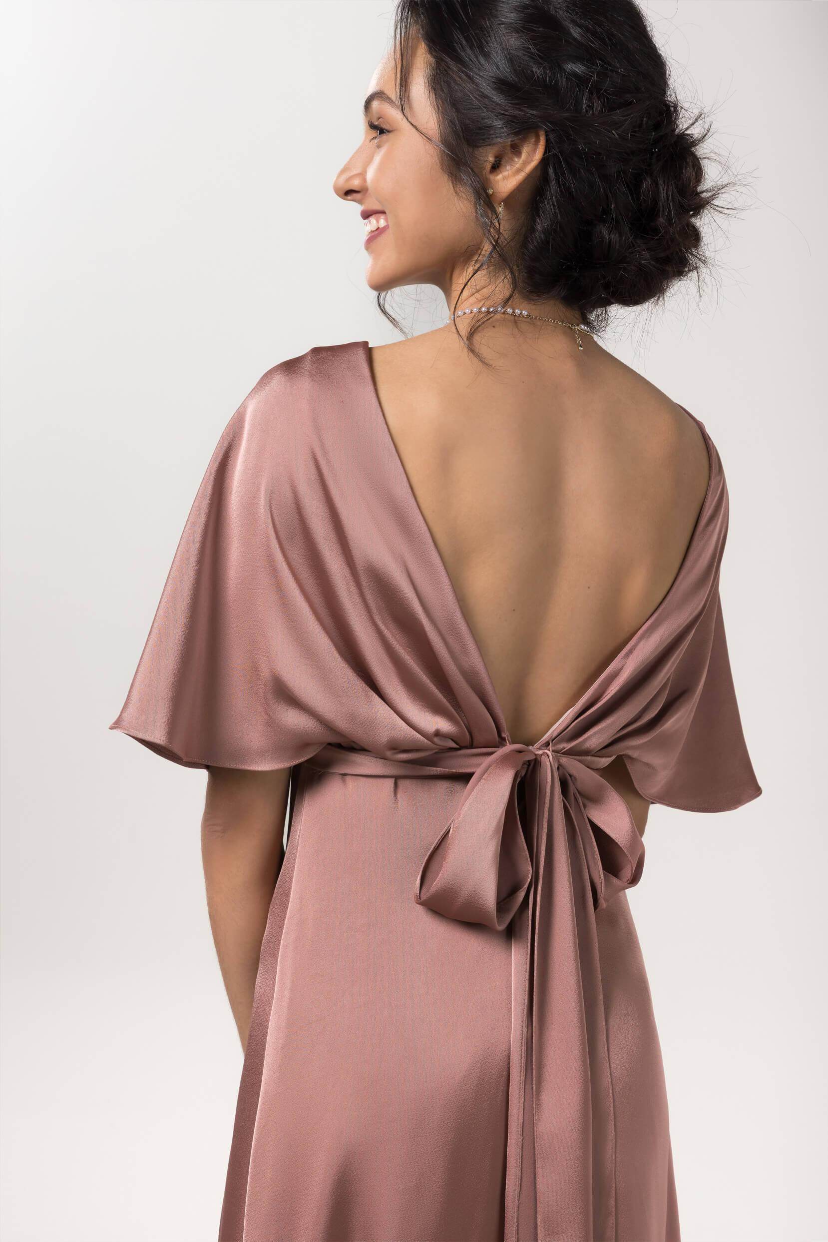 Elegant Sheath Floor Length Luxe Satin Bridesmaid Dress Bridesmaid Dress