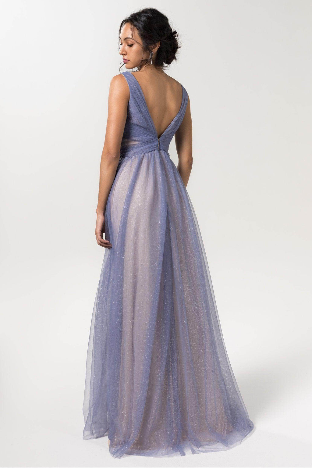 Elegant A Line Floor Length Sparkling Tulle Bridesmaid Dress Bridesmaid Dress