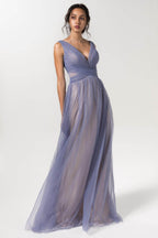 Elegant A Line Floor Length Sparkling Tulle Bridesmaid Dress Bridesmaid Dress