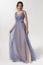 Elegant A Line Floor Length Sparkling Tulle Bridesmaid Dress Bridesmaid Dress
