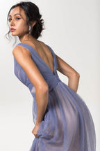 Elegant A Line Floor Length Sparkling Tulle Bridesmaid Dress Bridesmaid Dress