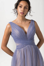 Elegant A Line Floor Length Sparkling Tulle Bridesmaid Dress Bridesmaid Dress