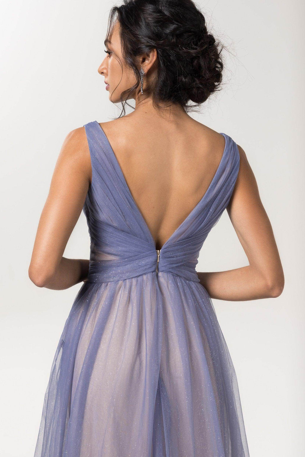 Elegant A Line Floor Length Sparkling Tulle Bridesmaid Dress Bridesmaid Dress