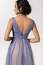 Elegant A Line Floor Length Sparkling Tulle Bridesmaid Dress Bridesmaid Dress