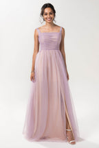 Elegant A Line Floor Length Sparkling Tulle Bridesmaid Dress Bridesmaid Dress