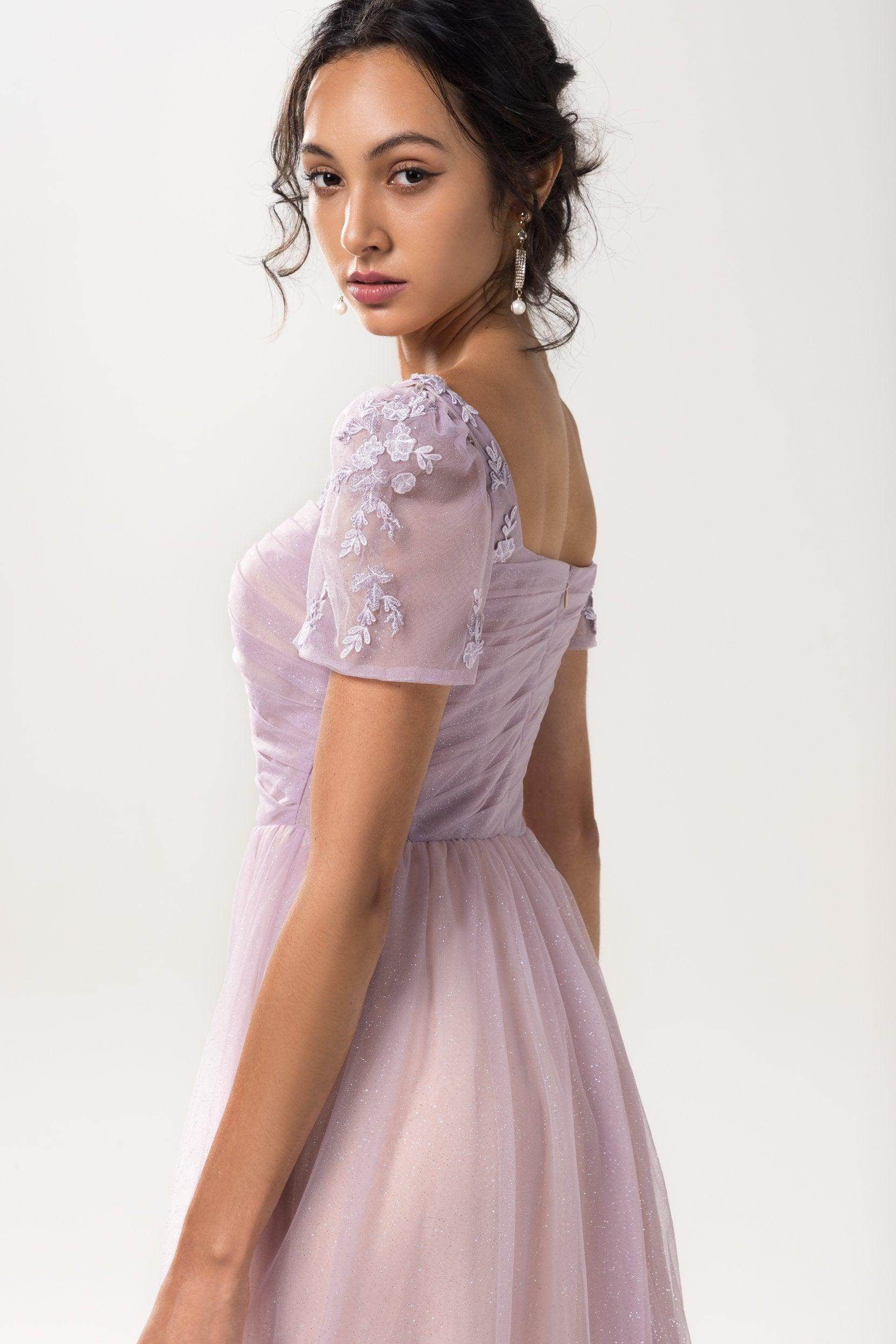 Elegant A Line Floor Length Sparkling Tulle Bridesmaid Dress Bridesmaid Dress