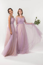 Elegant A Line Floor Length Sparkling Tulle Bridesmaid Dress Bridesmaid Dress
