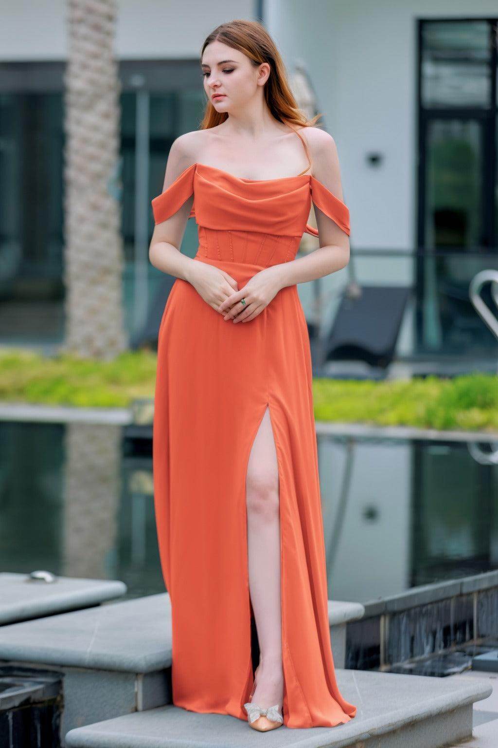 Elegant A Line Floor Length Chiffon Bridesmaid Dress Bridesmaid Dress